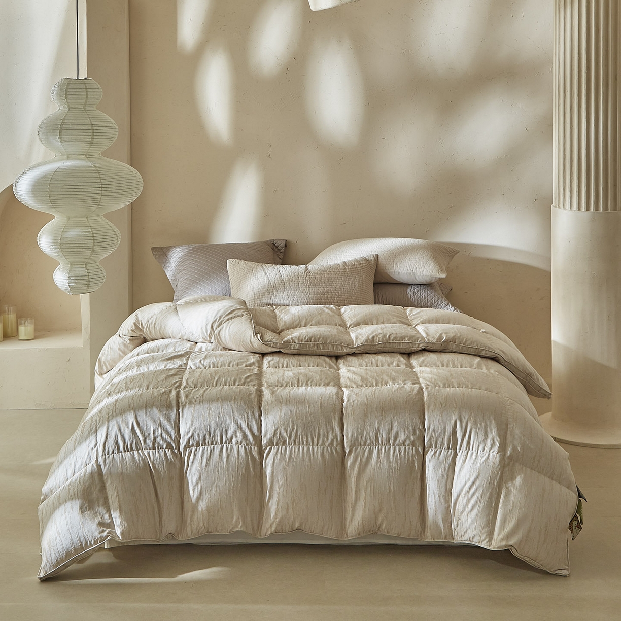 暖羽屋羽绒馆 2025新款塞纳河畔鹅绒丝被芯双人羽绒被子2米羽毛被子被芯 X 塞纳河畔 米色