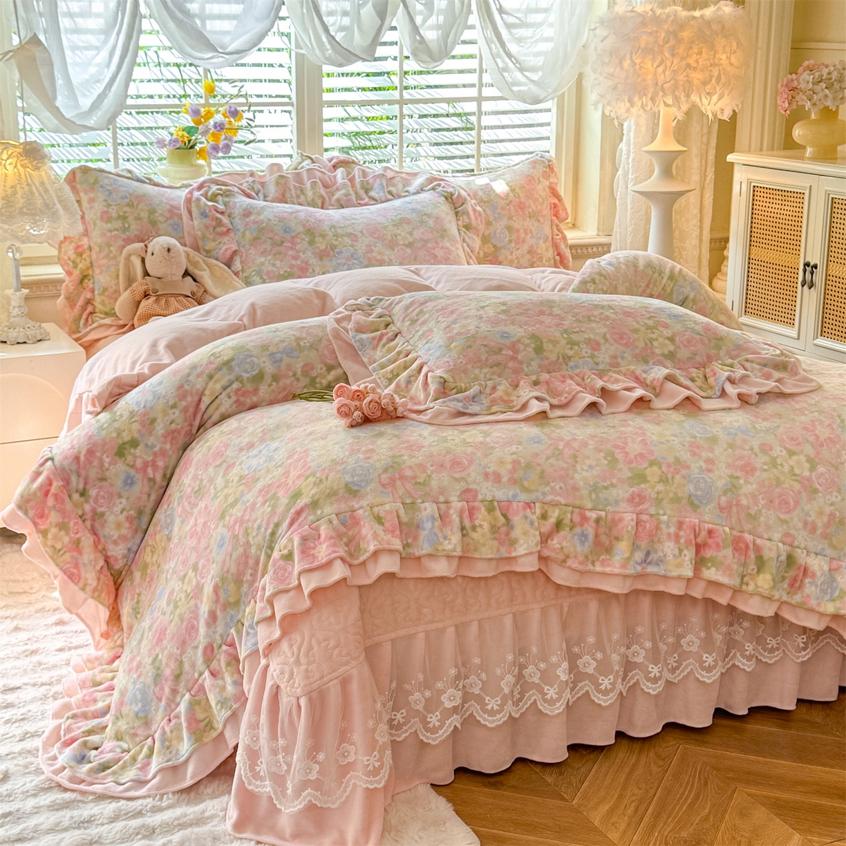 91家纺网 家纺一手货源 找家纺 （总）绒棉世家 2025新款20%亚麻80%棉棉麻提花四件套