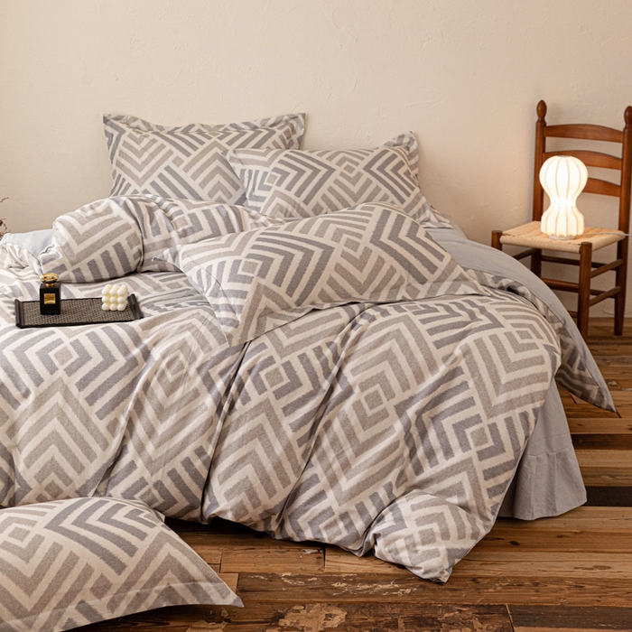 91家纺网 家纺一手货源 找家纺 （总）棉生活家纺 2025秋冬新款长绒棉纯棉数码印花陶瓷磨毛四件套