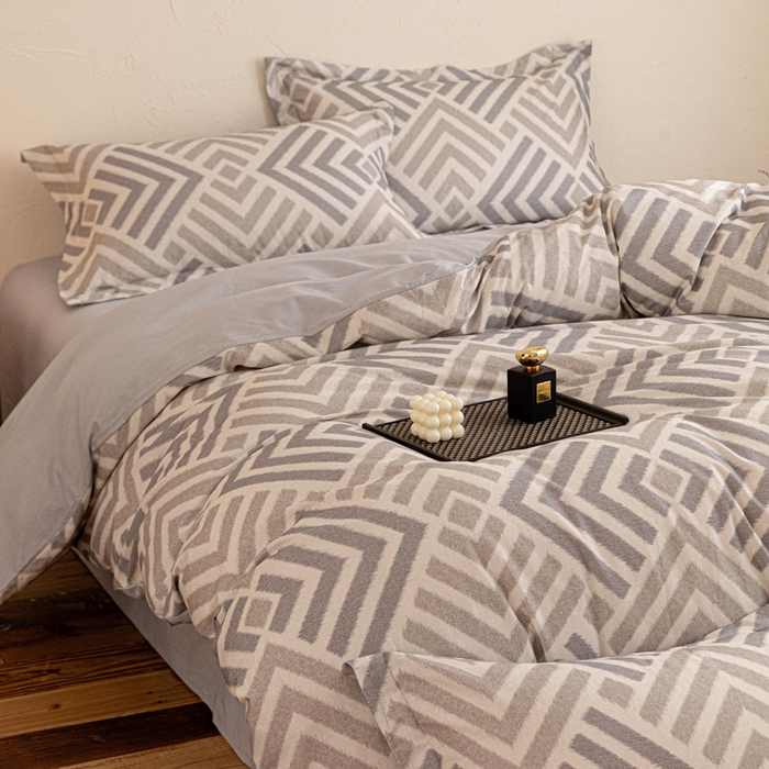 91家纺网 家纺一手货源 找家纺 棉生活家纺 2025秋冬新款长绒棉纯棉数码印花陶瓷磨毛四件套 半舟