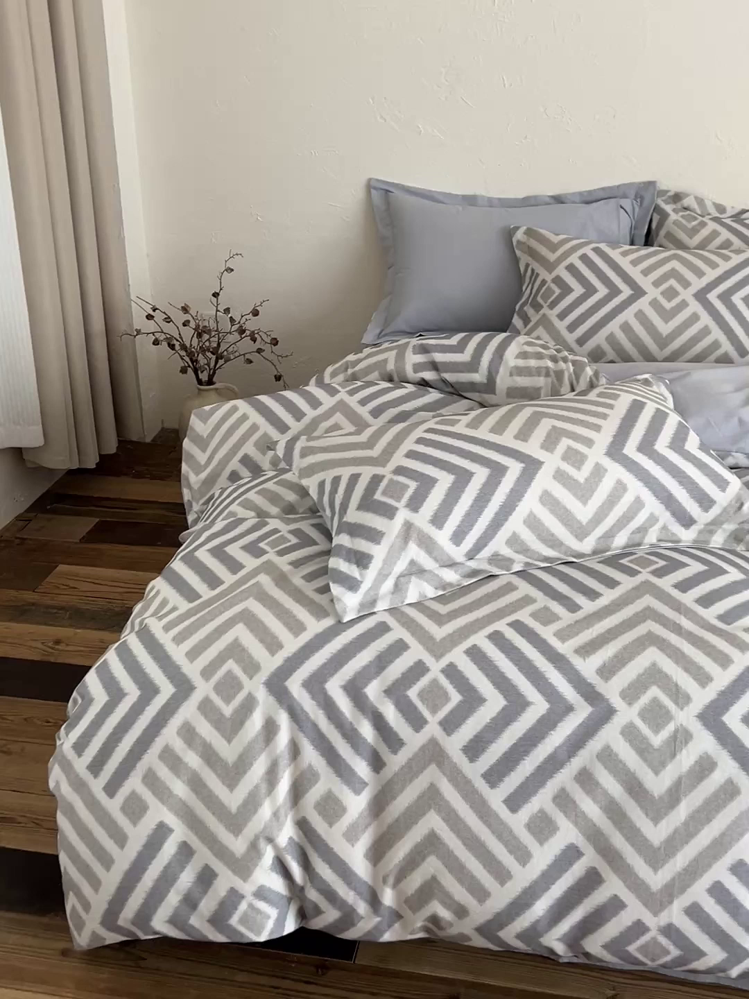 91家纺网 家纺一手货源 找家纺 棉生活家纺 2025秋冬新款长绒棉纯棉数码印花陶瓷磨毛四件套 半舟