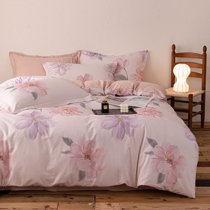 棉生活家纺 2025秋冬新款长绒棉纯棉数码印花陶瓷磨毛四件套 茶言妙语