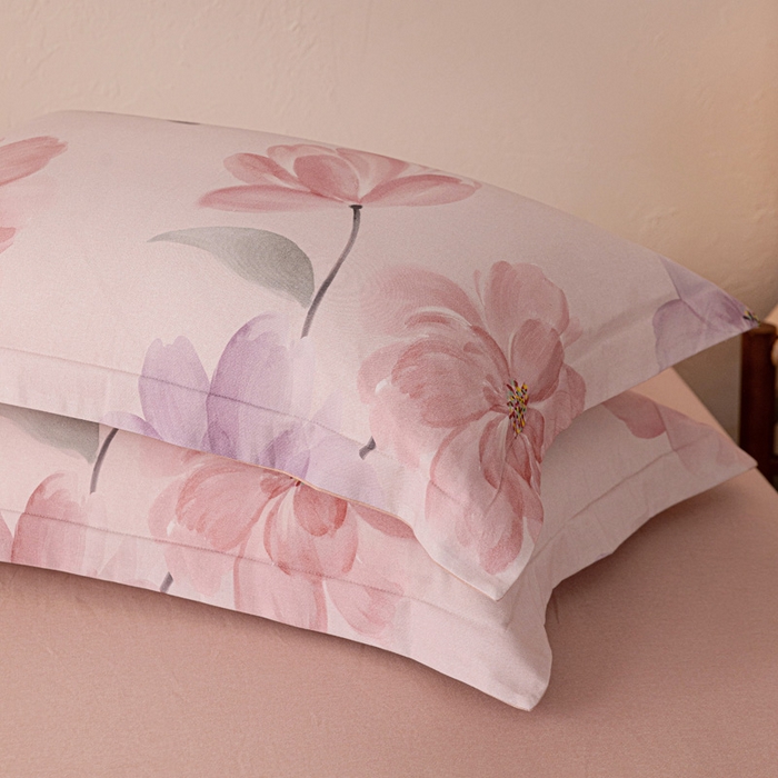 91家纺网 家纺一手货源 找家纺 棉生活家纺 2025秋冬新款长绒棉纯棉数码印花陶瓷磨毛四件套 茶言妙语