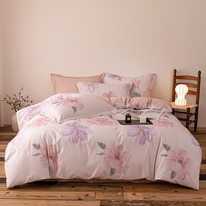 91家纺网 家纺一手货源 找家纺 棉生活家纺 2025秋冬新款长绒棉纯棉数码印花陶瓷磨毛四件套 茶言妙语