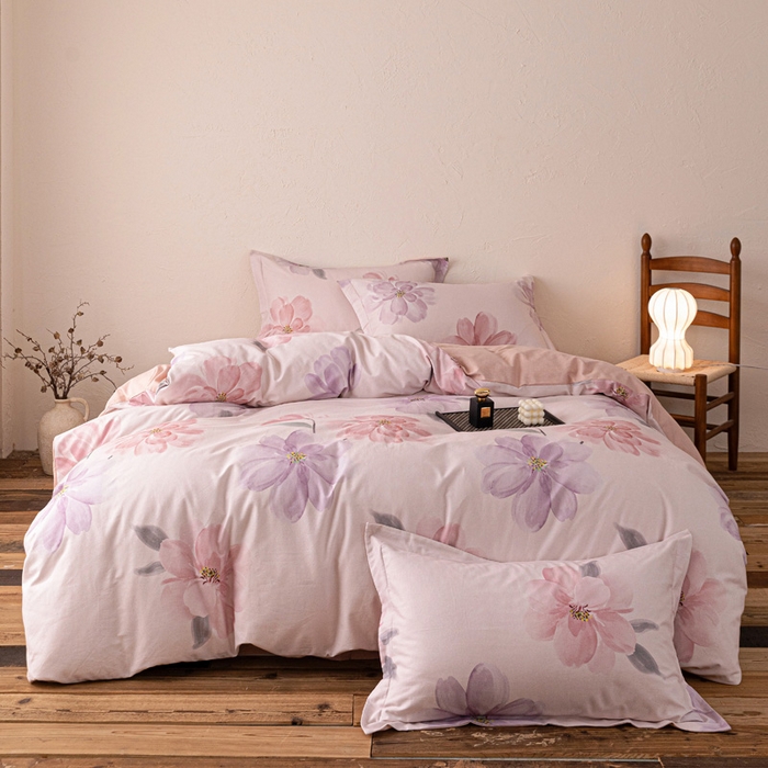 91家纺网 家纺一手货源 找家纺 棉生活家纺 2025秋冬新款长绒棉纯棉数码印花陶瓷磨毛四件套 茶言妙语