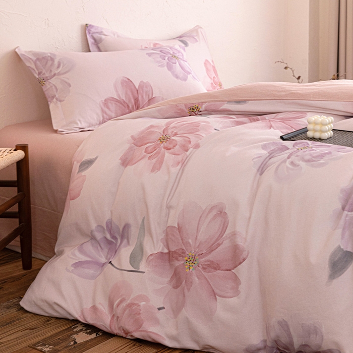 91家纺网 家纺一手货源 找家纺 棉生活家纺 2025秋冬新款长绒棉纯棉数码印花陶瓷磨毛四件套 茶言妙语