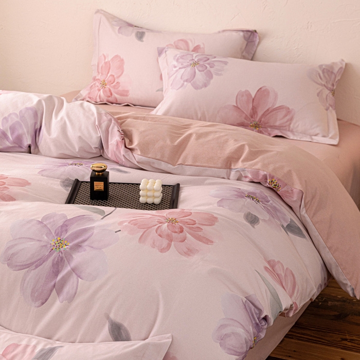 91家纺网 家纺一手货源 找家纺 棉生活家纺 2025秋冬新款长绒棉纯棉数码印花陶瓷磨毛四件套 茶言妙语