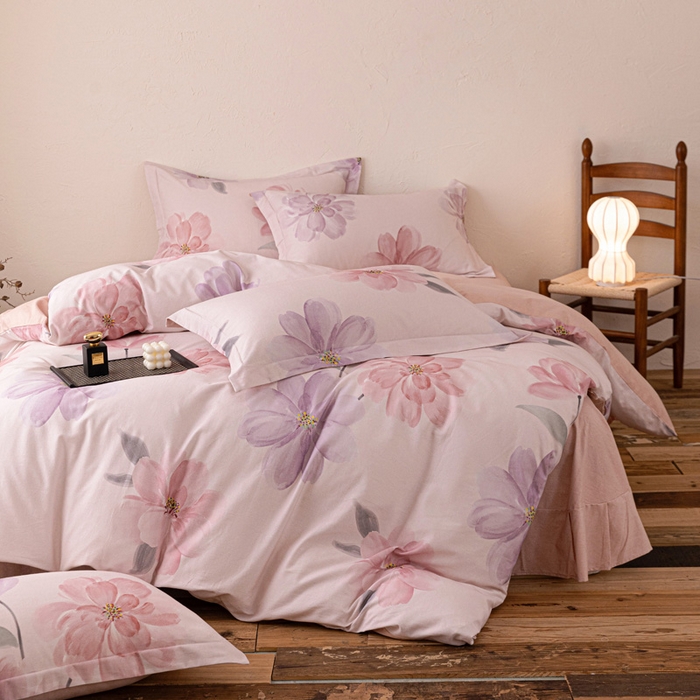 91家纺网 家纺一手货源 找家纺 棉生活家纺 2025秋冬新款长绒棉纯棉数码印花陶瓷磨毛四件套 茶言妙语