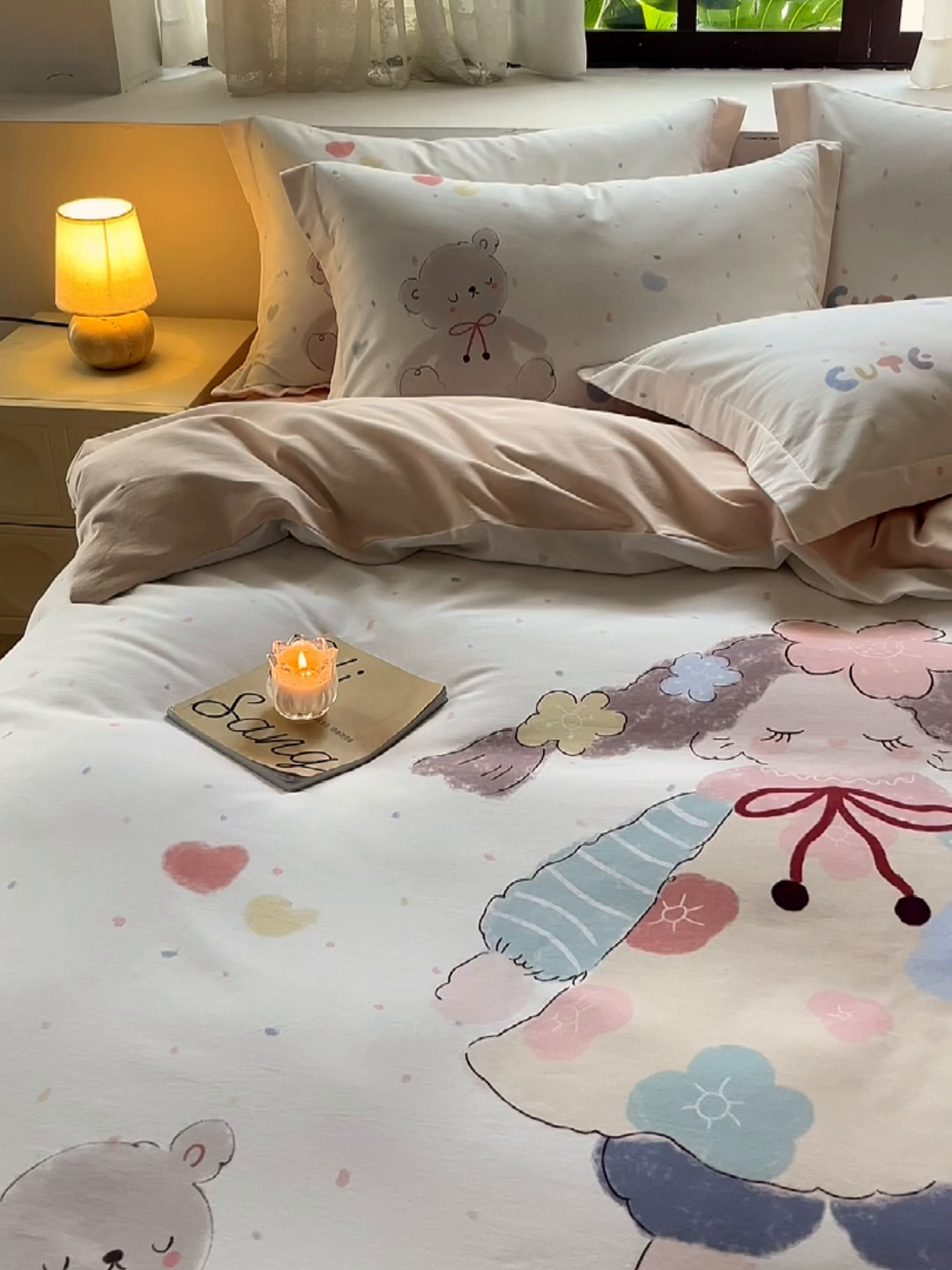 91家纺网 家纺一手货源 找家纺 棉生活家纺 2025秋冬新款长绒棉纯棉数码印花陶瓷磨毛四件套 可爱多