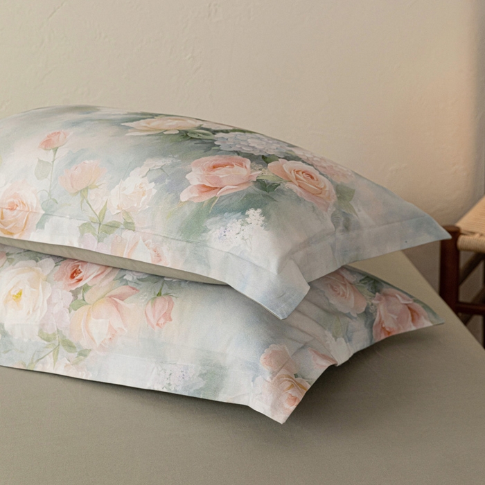 91家纺网 家纺一手货源 找家纺 棉生活家纺 2025秋冬新款长绒棉纯棉数码印花陶瓷磨毛四件套 葵樱