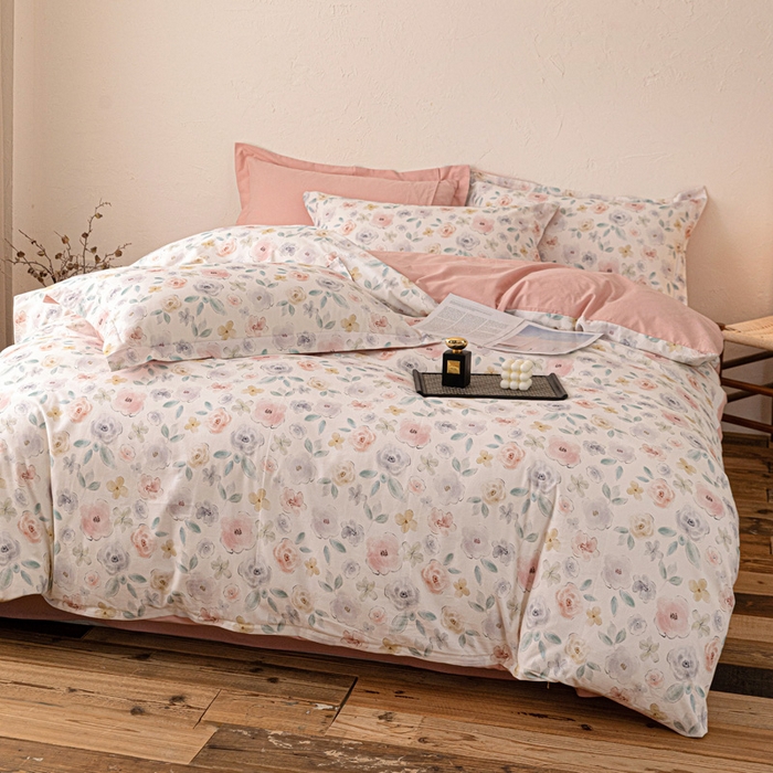 91家纺网 家纺一手货源 找家纺 棉生活家纺 2025秋冬新款长绒棉纯棉数码印花陶瓷磨毛四件套 丽娜