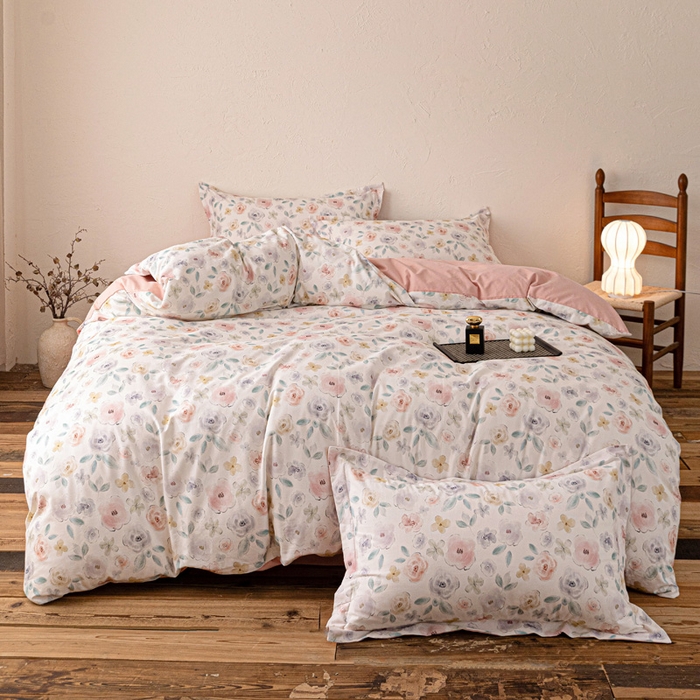 91家纺网 家纺一手货源 找家纺 棉生活家纺 2025秋冬新款长绒棉纯棉数码印花陶瓷磨毛四件套 丽娜