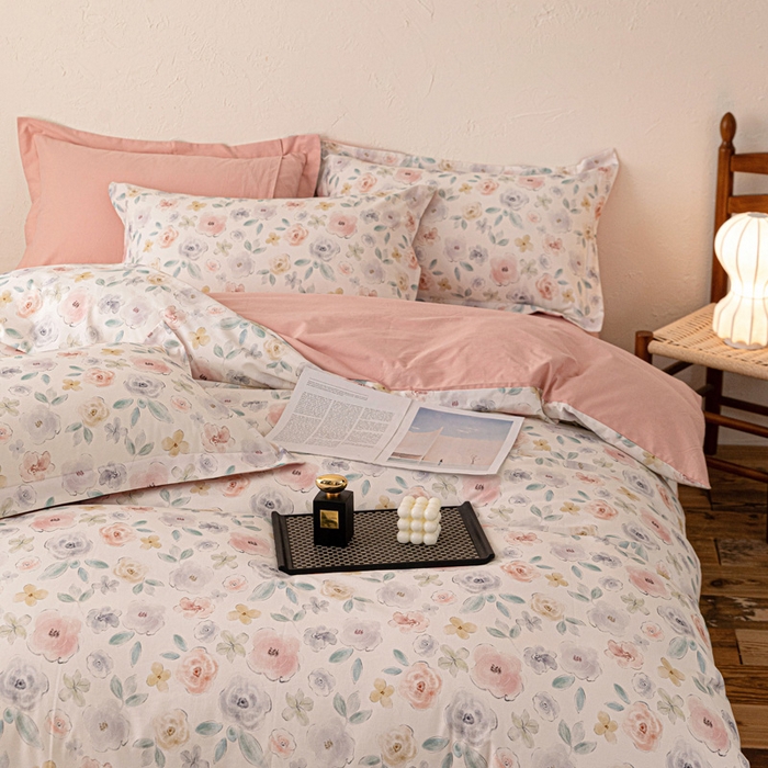 91家纺网 家纺一手货源 找家纺 棉生活家纺 2025秋冬新款长绒棉纯棉数码印花陶瓷磨毛四件套 丽娜