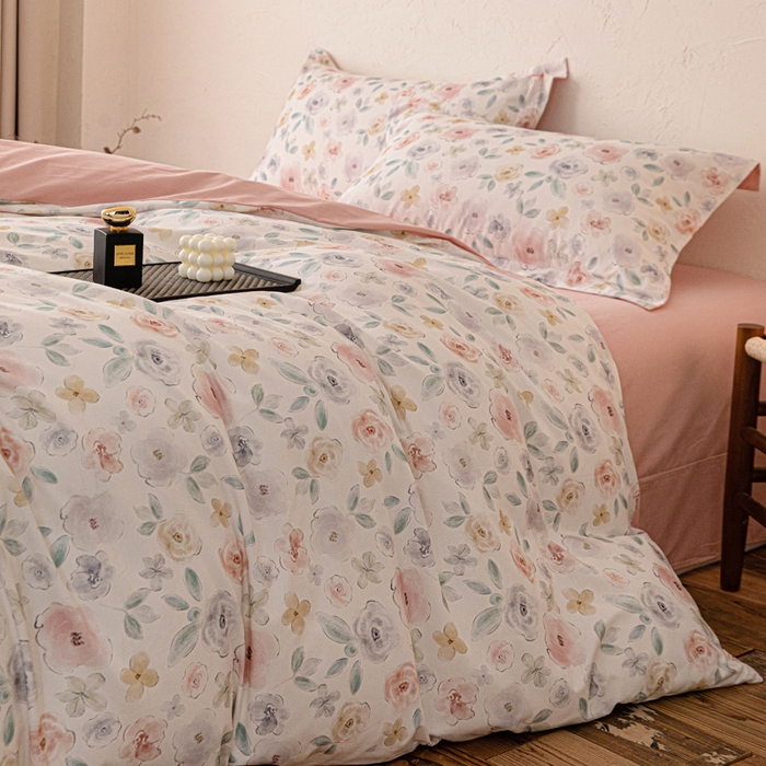 91家纺网 家纺一手货源 找家纺 棉生活家纺 2025秋冬新款长绒棉纯棉数码印花陶瓷磨毛四件套 丽娜