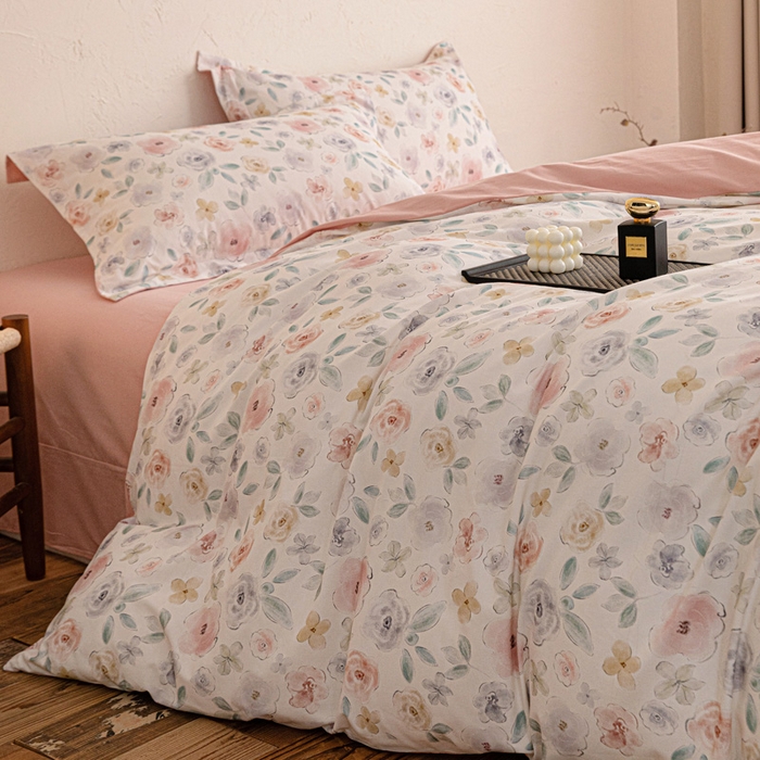 91家纺网 家纺一手货源 找家纺 棉生活家纺 2025秋冬新款长绒棉纯棉数码印花陶瓷磨毛四件套 丽娜