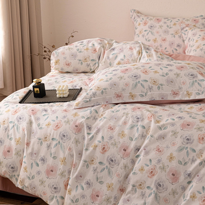 91家纺网 家纺一手货源 找家纺 棉生活家纺 2025秋冬新款长绒棉纯棉数码印花陶瓷磨毛四件套 丽娜