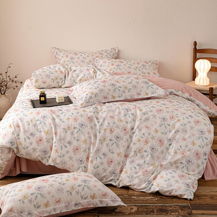 91家纺网 家纺一手货源 找家纺 棉生活家纺 2025秋冬新款长绒棉纯棉数码印花陶瓷磨毛四件套 丽娜