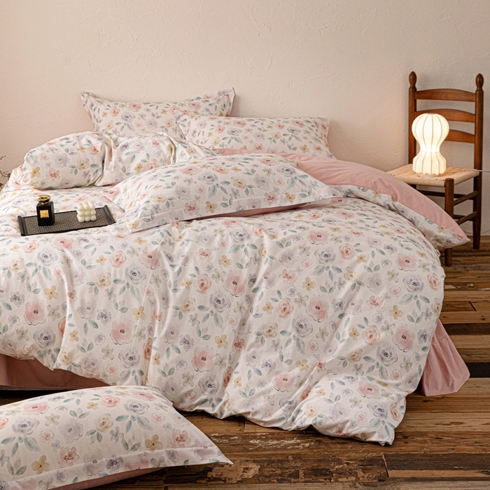 91家纺网 家纺一手货源 找家纺 棉生活家纺 2025秋冬新款长绒棉纯棉数码印花陶瓷磨毛四件套 丽娜