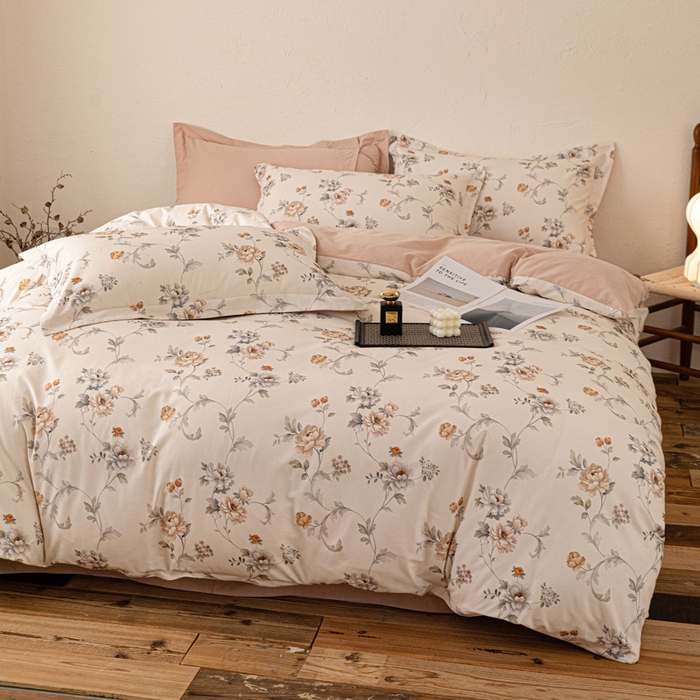 91家纺网 家纺一手货源 找家纺 棉生活家纺 2025秋冬新款长绒棉纯棉数码印花陶瓷磨毛四件套 美罗拉