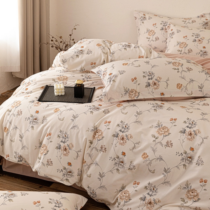 91家纺网 家纺一手货源 找家纺 棉生活家纺 2025秋冬新款长绒棉纯棉数码印花陶瓷磨毛四件套 美罗拉