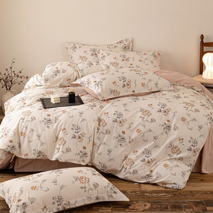 91家纺网 家纺一手货源 找家纺 棉生活家纺 2025秋冬新款长绒棉纯棉数码印花陶瓷磨毛四件套 美罗拉