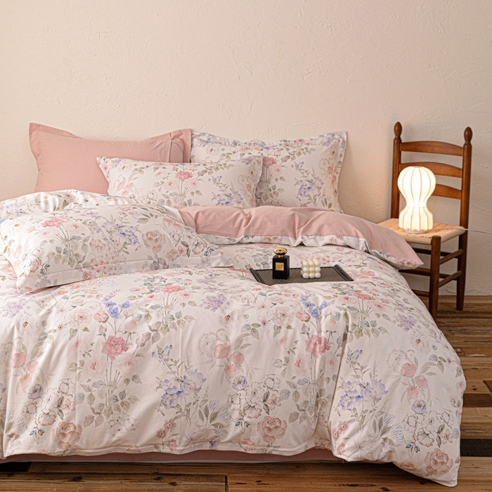 棉生活家纺 2025秋冬新款长绒棉纯棉数码印花陶瓷磨毛四件套 去野