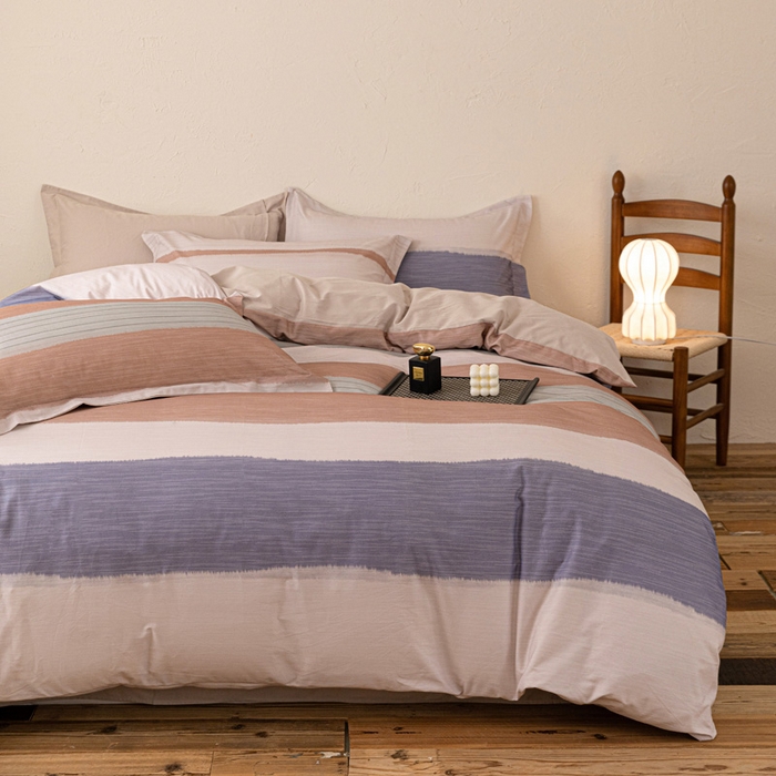 棉生活家纺 2025秋冬新款长绒棉纯棉数码印花陶瓷磨毛四件套 山川