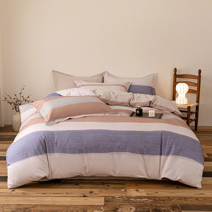 91家纺网 家纺一手货源 找家纺 棉生活家纺 2025秋冬新款长绒棉纯棉数码印花陶瓷磨毛四件套 山川