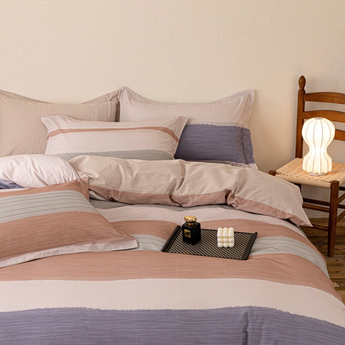 91家纺网 家纺一手货源 找家纺 棉生活家纺 2025秋冬新款长绒棉纯棉数码印花陶瓷磨毛四件套 山川