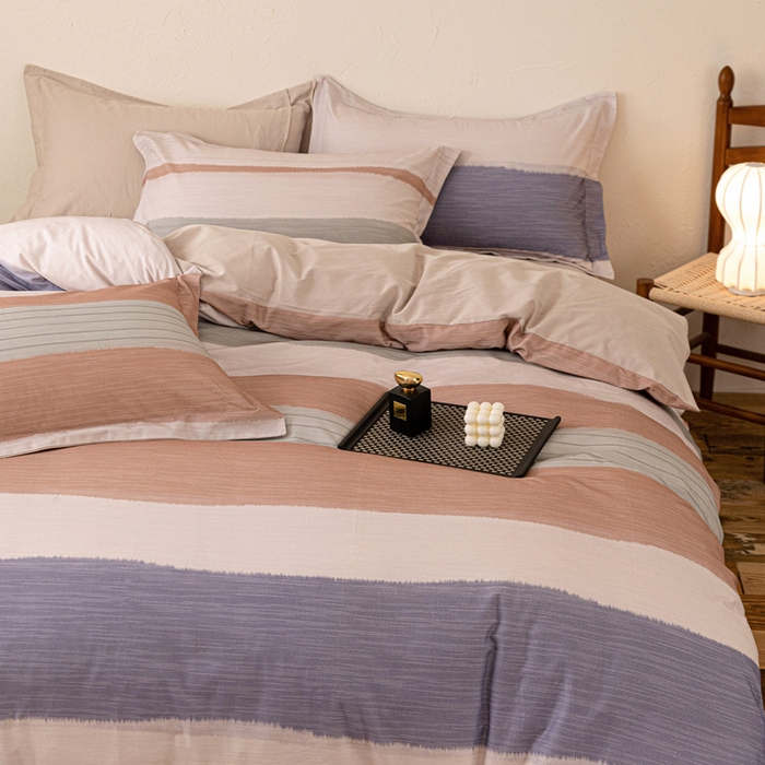 91家纺网 家纺一手货源 找家纺 棉生活家纺 2025秋冬新款长绒棉纯棉数码印花陶瓷磨毛四件套 山川