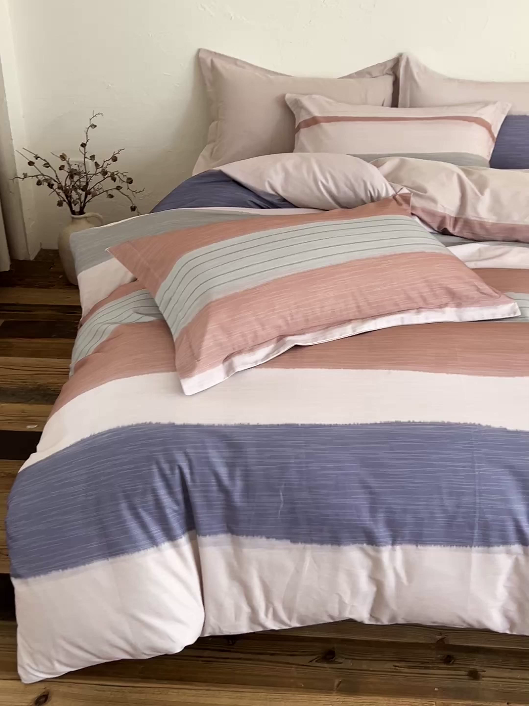 91家纺网 家纺一手货源 找家纺 棉生活家纺 2025秋冬新款长绒棉纯棉数码印花陶瓷磨毛四件套 山川