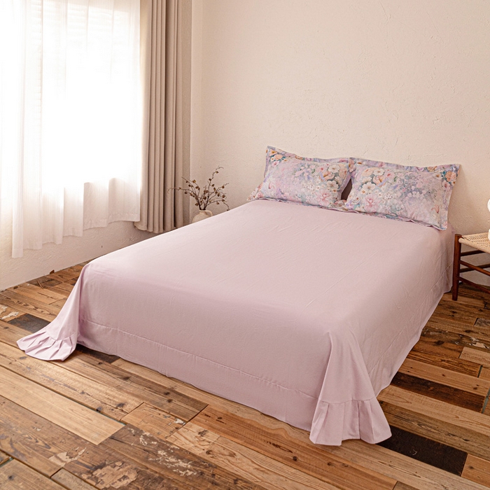 91家纺网 家纺一手货源 找家纺 棉生活家纺 2025秋冬新款长绒棉纯棉数码印花陶瓷磨毛四件套 兮涯 紫