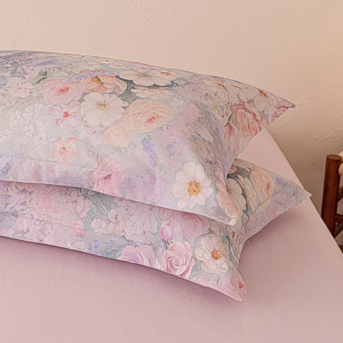 91家纺网 家纺一手货源 找家纺 棉生活家纺 2025秋冬新款长绒棉纯棉数码印花陶瓷磨毛四件套 兮涯 紫