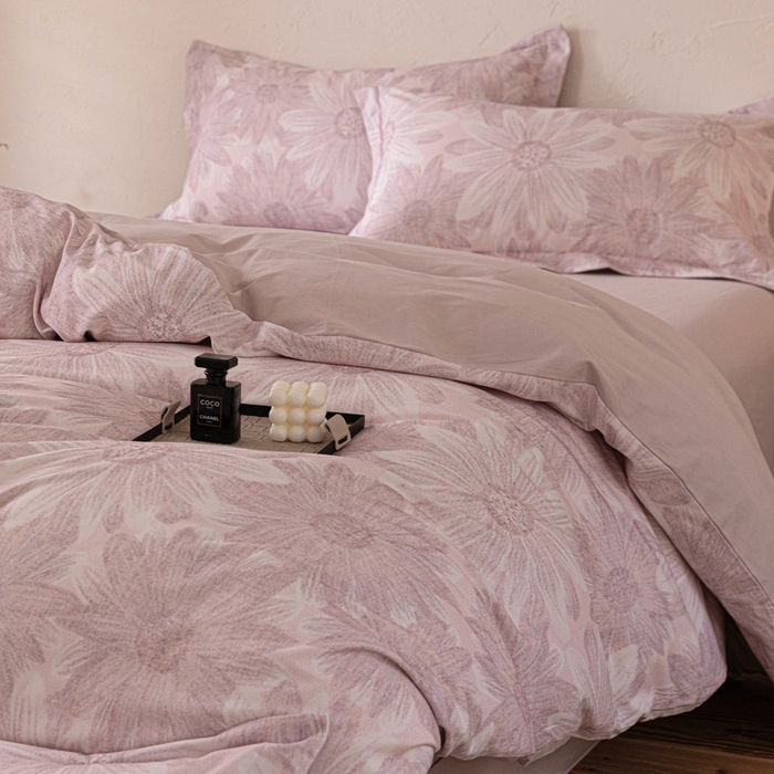 91家纺网 家纺一手货源 找家纺 棉生活家纺 2025秋冬新款长绒棉纯棉数码印花陶瓷磨毛四件套 向阳花开