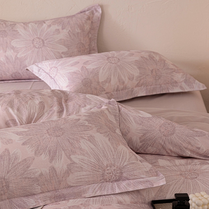 91家纺网 家纺一手货源 找家纺 棉生活家纺 2025秋冬新款长绒棉纯棉数码印花陶瓷磨毛四件套 向阳花开