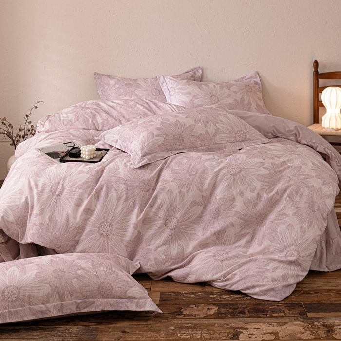 91家纺网 家纺一手货源 找家纺 棉生活家纺 2025秋冬新款长绒棉纯棉数码印花陶瓷磨毛四件套 向阳花开