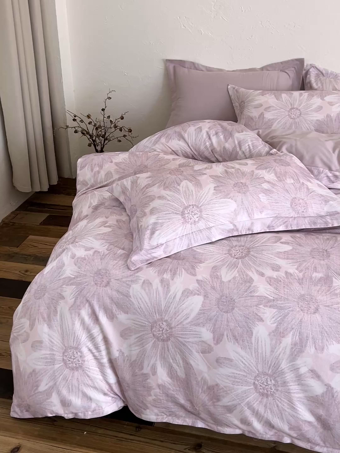 91家纺网 家纺一手货源 找家纺 棉生活家纺 2025秋冬新款长绒棉纯棉数码印花陶瓷磨毛四件套 向阳花开