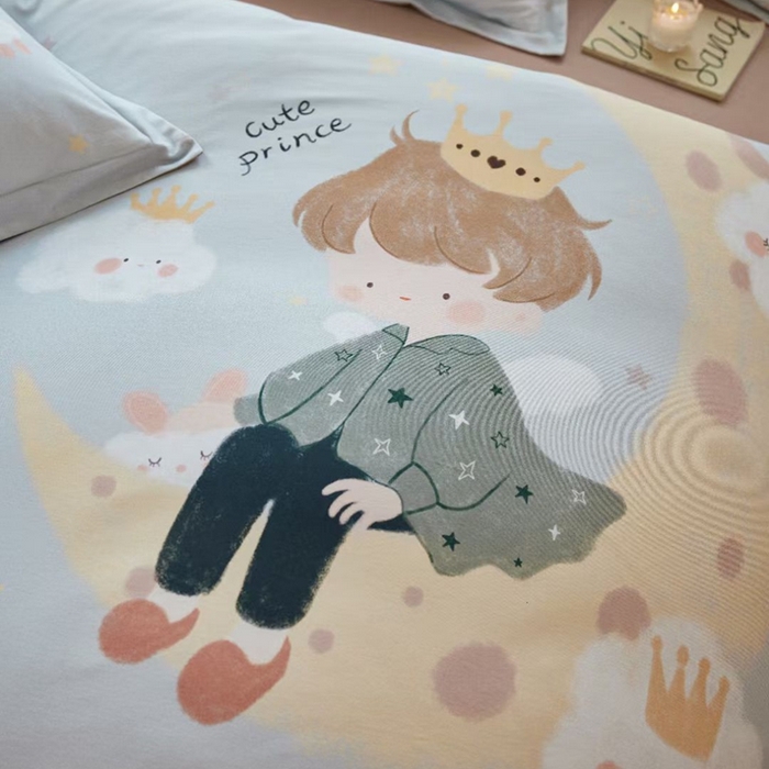 91家纺网 家纺一手货源 找家纺 棉生活家纺 2025秋冬新款长绒棉纯棉数码印花陶瓷磨毛四件套 小王子