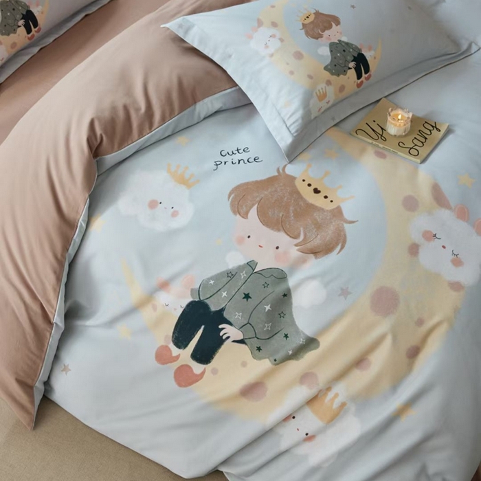 91家纺网 家纺一手货源 找家纺 棉生活家纺 2025秋冬新款长绒棉纯棉数码印花陶瓷磨毛四件套 小王子