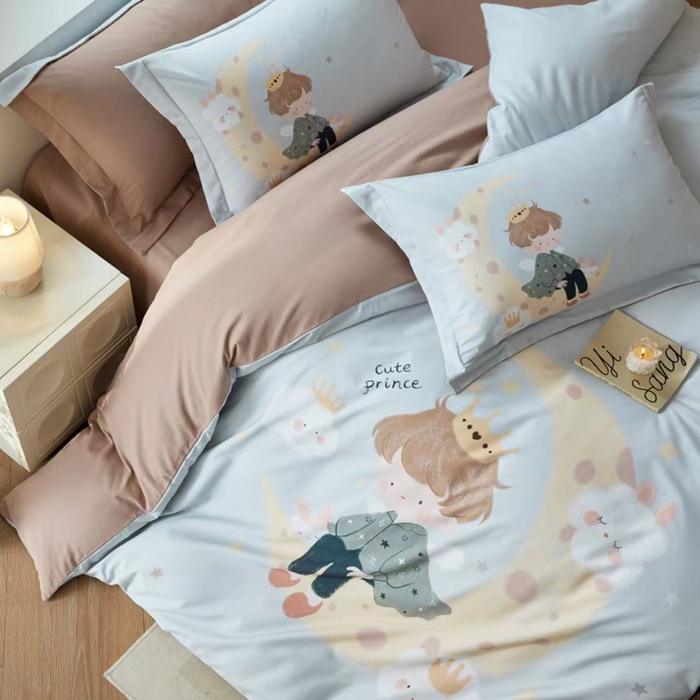 91家纺网 家纺一手货源 找家纺 棉生活家纺 2025秋冬新款长绒棉纯棉数码印花陶瓷磨毛四件套 小王子