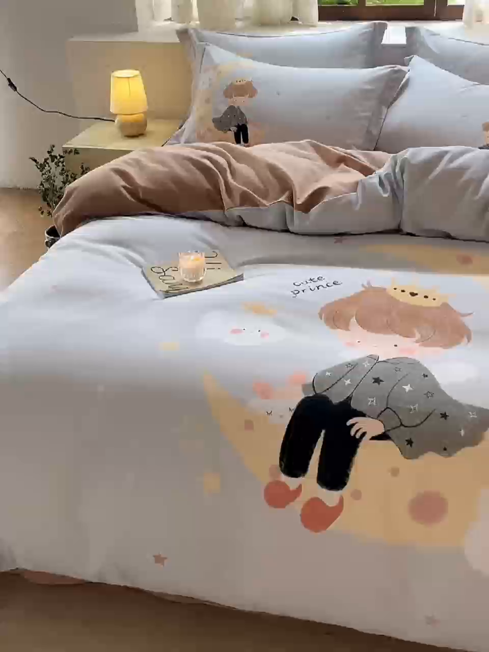 91家纺网 家纺一手货源 找家纺 棉生活家纺 2025秋冬新款长绒棉纯棉数码印花陶瓷磨毛四件套 小王子