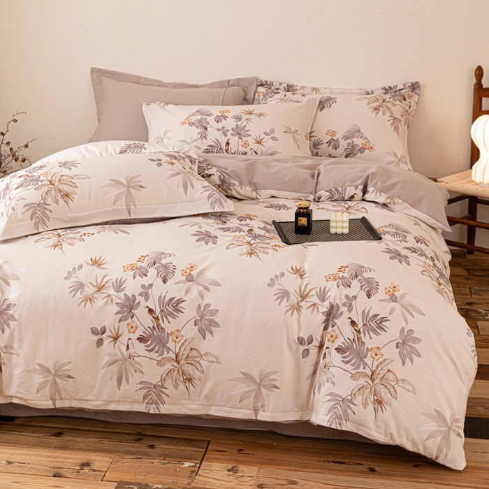 91家纺网 家纺一手货源 找家纺 棉生活家纺 2025秋冬新款长绒棉纯棉数码印花陶瓷磨毛四件套 知画