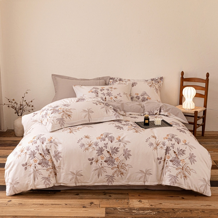 91家纺网 家纺一手货源 找家纺 棉生活家纺 2025秋冬新款长绒棉纯棉数码印花陶瓷磨毛四件套 知画