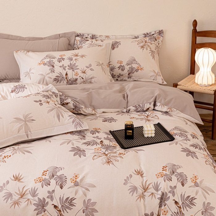 91家纺网 家纺一手货源 找家纺 棉生活家纺 2025秋冬新款长绒棉纯棉数码印花陶瓷磨毛四件套 知画