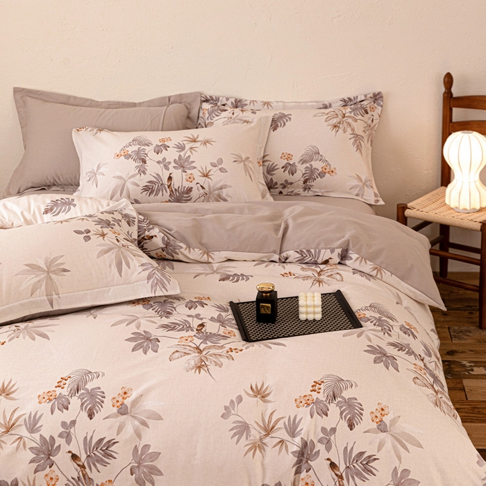 91家纺网 家纺一手货源 找家纺 棉生活家纺 2025秋冬新款长绒棉纯棉数码印花陶瓷磨毛四件套 知画