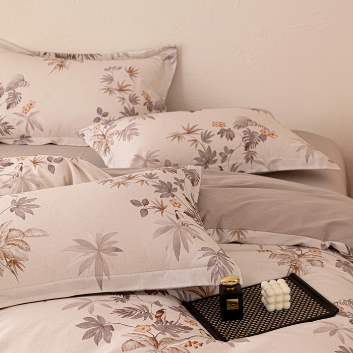 91家纺网 家纺一手货源 找家纺 棉生活家纺 2025秋冬新款长绒棉纯棉数码印花陶瓷磨毛四件套 知画