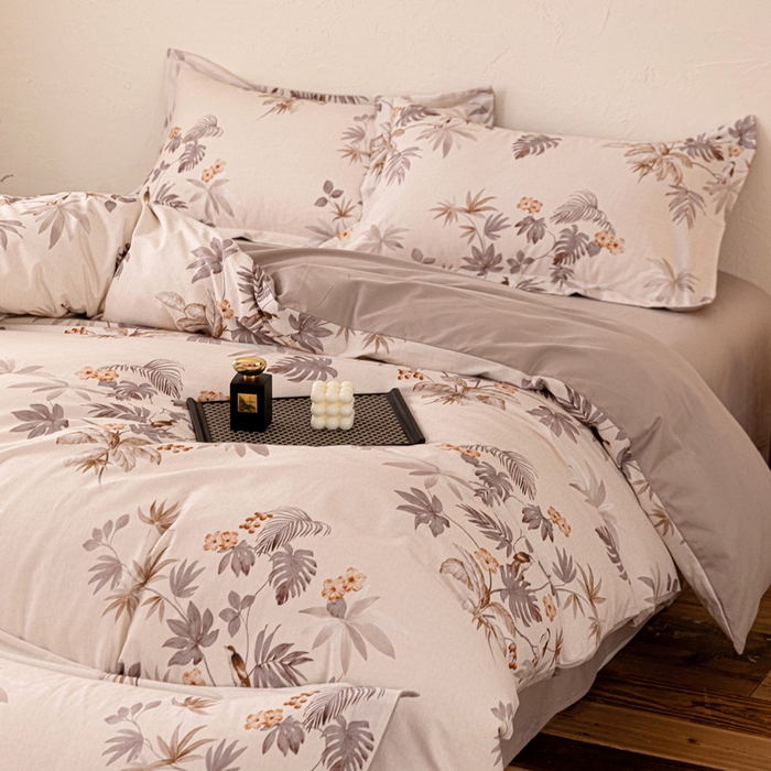 91家纺网 家纺一手货源 找家纺 棉生活家纺 2025秋冬新款长绒棉纯棉数码印花陶瓷磨毛四件套 知画