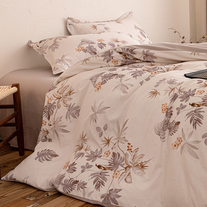 91家纺网 家纺一手货源 找家纺 棉生活家纺 2025秋冬新款长绒棉纯棉数码印花陶瓷磨毛四件套 知画