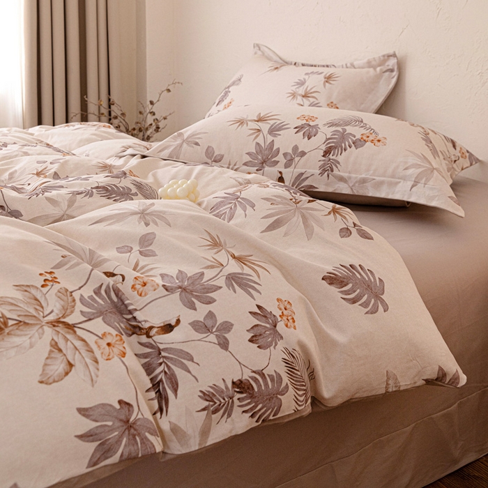 91家纺网 家纺一手货源 找家纺 棉生活家纺 2025秋冬新款长绒棉纯棉数码印花陶瓷磨毛四件套 知画