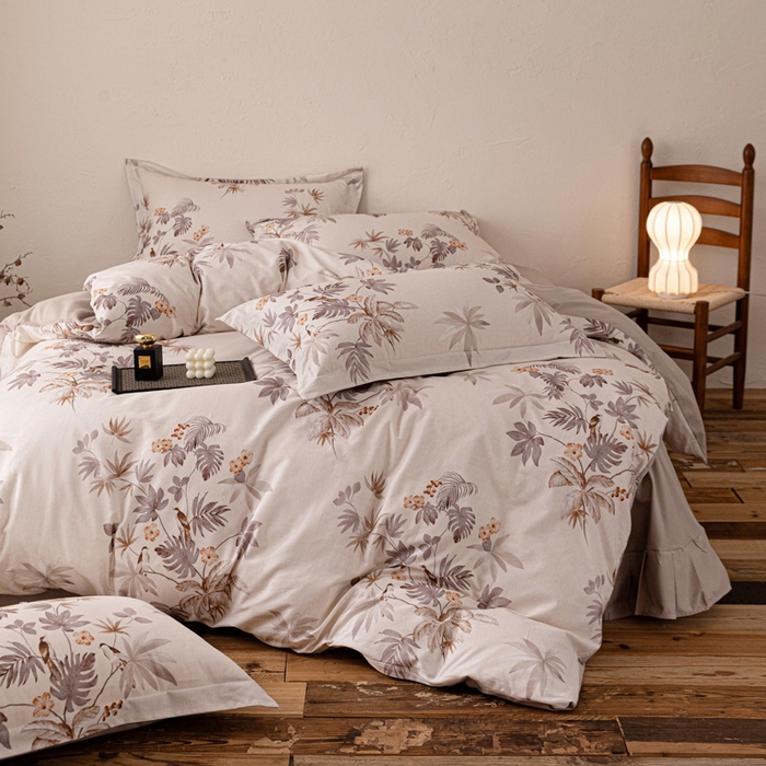 91家纺网 家纺一手货源 找家纺 棉生活家纺 2025秋冬新款长绒棉纯棉数码印花陶瓷磨毛四件套 知画